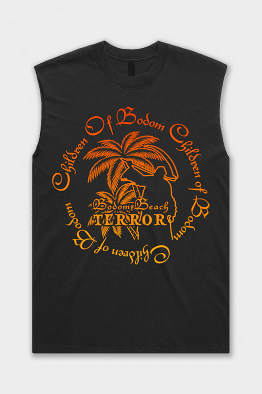 Bodom Beach Terror Bloody Sunset Print Muscle Tee